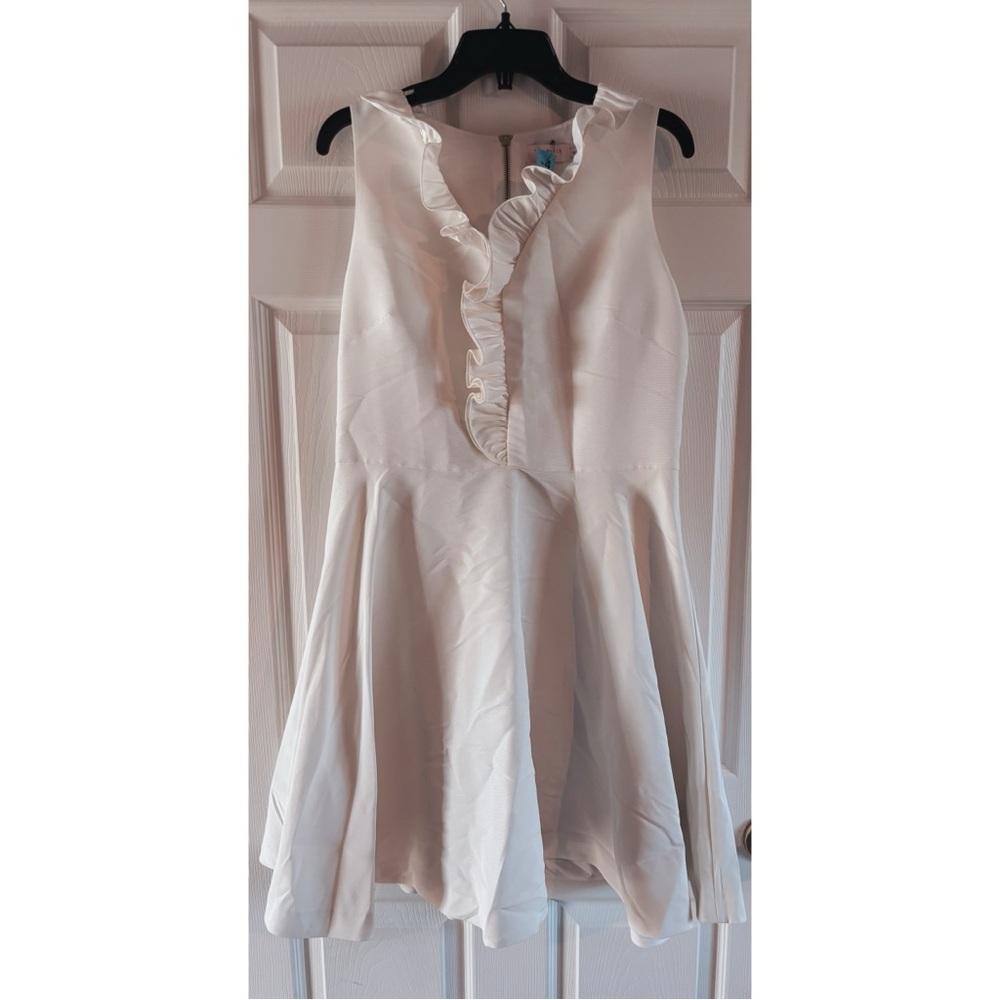 Ted Baker Cream Ruffled Dress